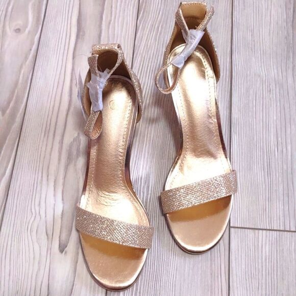 (47-1522) 🔥3/$20🔥  Mysoft Women's Glitter Wedges Open Toe Sandals Sz 6 - Picture 5 of 11